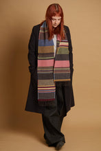 Load image into Gallery viewer, Merino wool multi-colour stripe scarf - DOT TUTTI - Made in England by Wallace Sewell