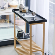 Load image into Gallery viewer, hello storage table, natural oak with black top by wireworks
