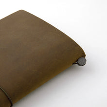 Load image into Gallery viewer, TRAVELER'S COMPANY notebook - olive coloured leather regular size