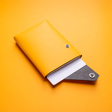 Load image into Gallery viewer, LEMUR Design Recycled Leather Travel Wallet in Yellow