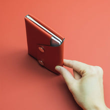 Load image into Gallery viewer, LEMUR Design Recycled Leather Travel Wallet in Red