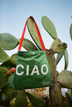 Load image into Gallery viewer, Giro D'Italia Ciao / Arrivederci Cycling Musette Bag by The General Classification - Red and Green Cotton