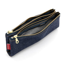Load image into Gallery viewer, Bendy Pen & Pencil Case in Okayama Denim by Luddite Japan