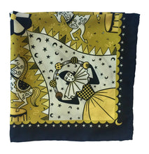 Load image into Gallery viewer, Night Circus unisex 44cm neckerchief scarf or pocket square by Su Owen