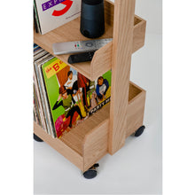 Load image into Gallery viewer, mini bookie roller shelf, natural oak by Wireworks

