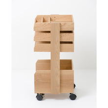 Load image into Gallery viewer, Casper roller workspace organiser, natural oak by Wireworks
