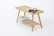 Load image into Gallery viewer, bench 75 seat with storage, natural oak by Wireworks
