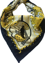 Load image into Gallery viewer, Night Circus unisex 44cm neckerchief scarf or pocket square by Su Owen