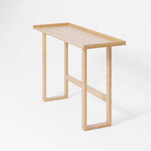 Load image into Gallery viewer, Slim laptop desk or console table, natural oak by Wireworks
