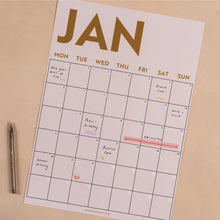 Load image into Gallery viewer, Monthly Undated A3 Wall Planner | 12 Pages | Simply Bright | Good Tuesday