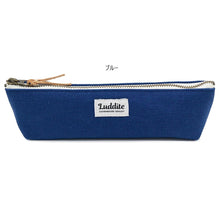 Load image into Gallery viewer, Boat shaped pencil case in Kurashiki Canvas by Luddite Japan.