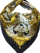 Load image into Gallery viewer, Night Circus unisex 44cm neckerchief scarf or pocket square by Su Owen