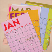 Load image into Gallery viewer, Monthly Undated A3 Wall Planner | 12 Pages | Colourburst - Good Tuesday