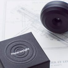 Load image into Gallery viewer, Paperweight and pen holder - solid aluminium with misty black finish - HMM