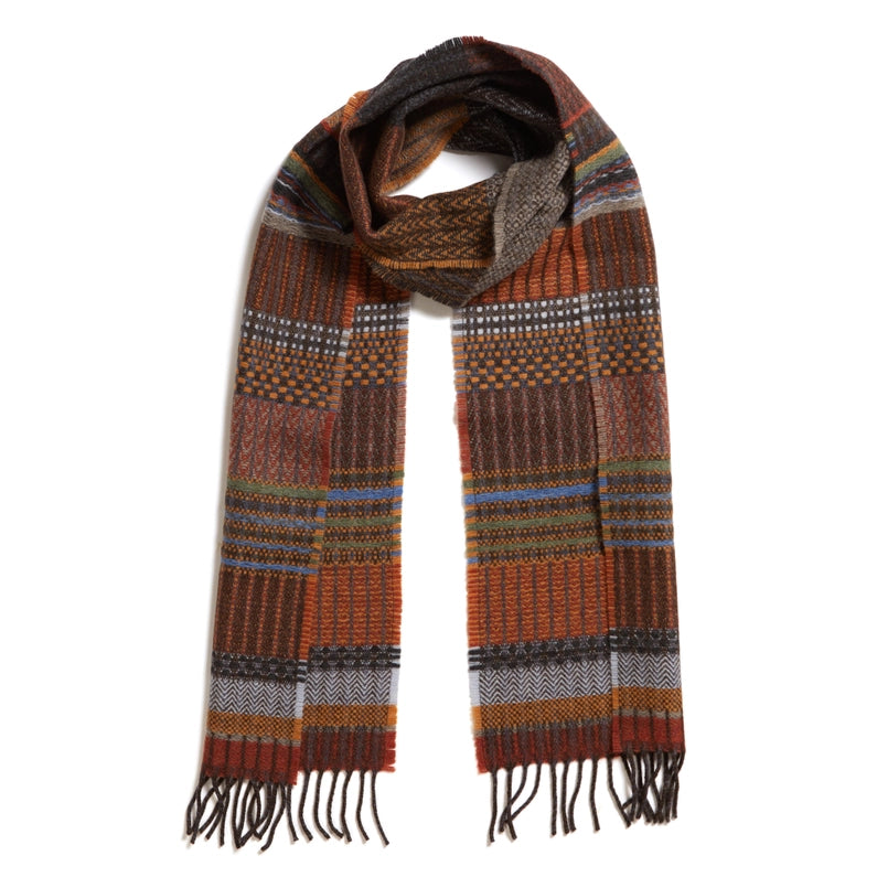 Wallace Sewell Wainscott scarf in Rust. 100% Merino Wool - Made in England