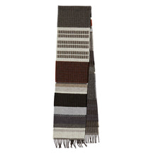 Load image into Gallery viewer, Merino wool stripe and texture scarf in greys - Nyack Brindle - Made in England by Wallace Sewell