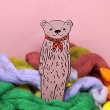 Load image into Gallery viewer, Bear Bookmark by Ark Colour Design - Dusty Pink