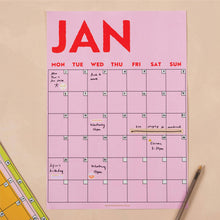 Load image into Gallery viewer, Monthly Undated A3 Wall Planner | 12 Pages | Colourburst - Good Tuesday