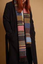 Load image into Gallery viewer, Merino wool multi-colour stripe scarf - DOT TUTTI - Made in England by Wallace Sewell