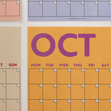Load image into Gallery viewer, Monthly Undated A3 Wall Planner | 12 Pages | Colourburst - Good Tuesday