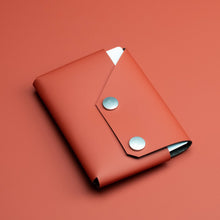 Load image into Gallery viewer, LEMUR Design Recycled Leather Travel Wallet in Red