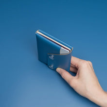 Load image into Gallery viewer, LEMUR Design Recycled Leather Travel Wallet in Blue