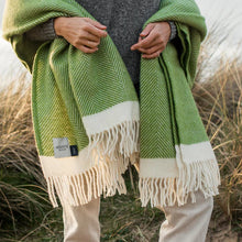 Load image into Gallery viewer, Herringbone Blanket in Cruelty Free Wool by Atlantic Blankets.  Kelp Green - 130 x 200cm
