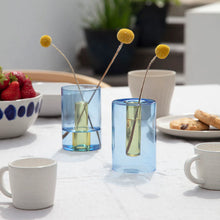 Load image into Gallery viewer, ColorLab Reversible Glass Vase by Block Design - small in Blue and Yellow
