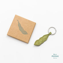 Load image into Gallery viewer, Edamame Bean handmade leather keyring by Herr PONG Berlin
