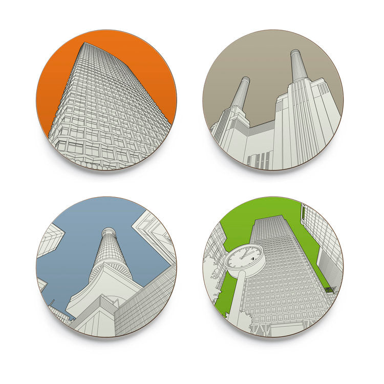 People Will Always Need Plates, a set of four Looking Up In London coasters