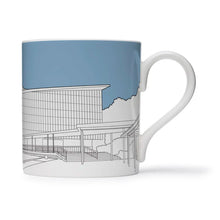 Load image into Gallery viewer, People Will Always Need Plates - Commonwealth Institute now Design Museum, London - Grey Blue - 25cl mug