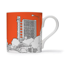 Load image into Gallery viewer, Trellick Tower, London remastered - orange or dark magenta - 25cl mug
