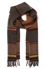 Load image into Gallery viewer, Merino wool multi-colour stripe scarf - Cassia Vole- Made in England by Wallace Sewell