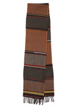 Load image into Gallery viewer, Merino wool multi-colour stripe scarf - Cassia Vole- Made in England by Wallace Sewell