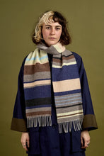 Load image into Gallery viewer, Wallace Sewell Striped Lambswool Scarf - Angus in Oyster - PRE-ORDER