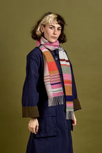 Load image into Gallery viewer, Wallace Sewell Striped Lambswool Scarf - Angus in Stawberry - PRE-ORDER