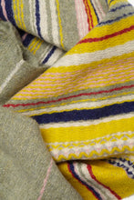 Load image into Gallery viewer, Merino wool multi-colour stripe scarf - Lavanda Goldcrest- Made in England by Wallace Sewell