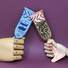 Load image into Gallery viewer, Wine Glass Bookmark - Apple Green leather - Ark Colour Design