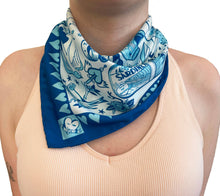 Load image into Gallery viewer, I Love Tattoos unisex 44cm neckerchief scarf or pocket square by Su Owen