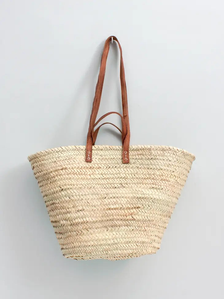 Woven Palm Leaf Parisienne Shopper Basket by Bohemia Design