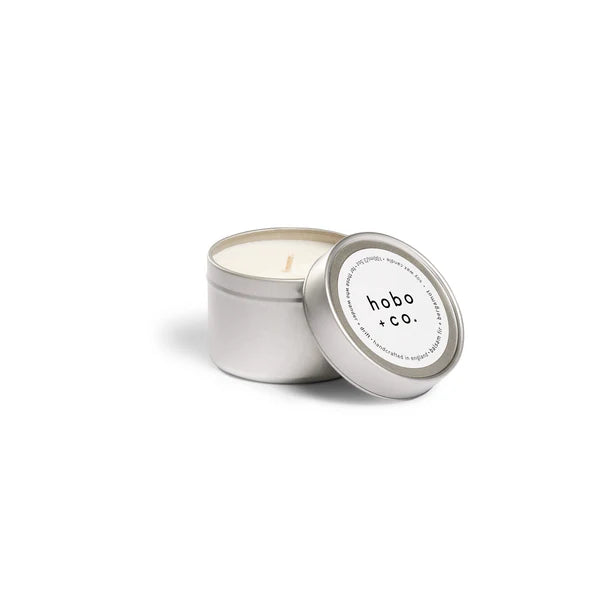 balsam fir + bergamot soy wax scented travel tin candle by hobo + co
