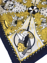 Load image into Gallery viewer, Night Circus unisex 44cm neckerchief scarf or pocket square by Su Owen