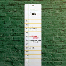 Load image into Gallery viewer, Perpetual Squared | undated slim wall calendar | Tea green | Mat Cuk Design