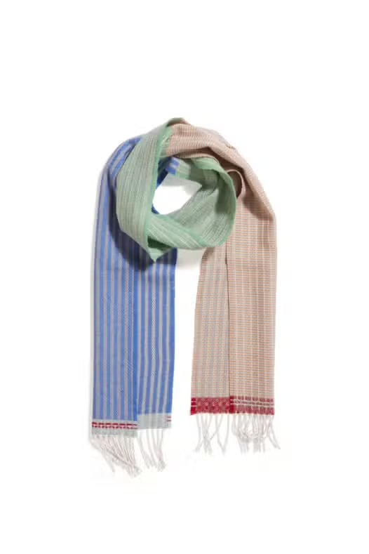 Wallace Sewell Chatham scarf in River. 100% Merino Wool - Made in England