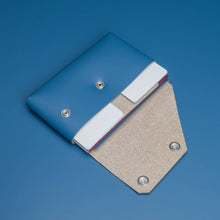 Load image into Gallery viewer, LEMUR Design Recycled Leather Travel Wallet in Blue