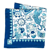 Load image into Gallery viewer, I Love Tattoos unisex 44cm neckerchief scarf or pocket square by Su Owen