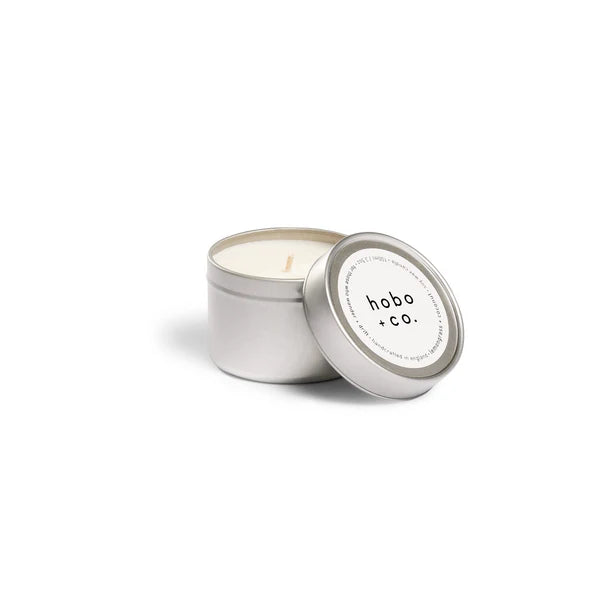lemongrass + coconut soy wax scented travel tin candle by hobo + co
