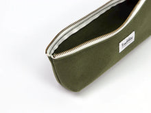 Load image into Gallery viewer, Boat shaped pencil case in Okayama Denim by Luddite Japan.