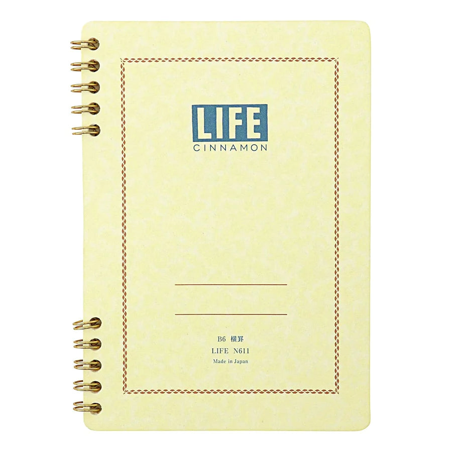 N611 Cinnamon B6 Ring Bound Line Notebook - Life Japan