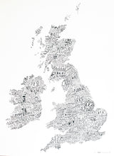 Load image into Gallery viewer, Word Map of the British Isles - Art Print - Alison Hardcastle x SNOWHOME